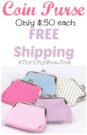 coin purse only 50 cents with FREE shipping, makes a great party favor idea