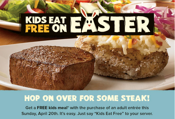 kids eat FREE on Easter at Outback Steakhouse