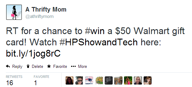 retweet hp giveaway
