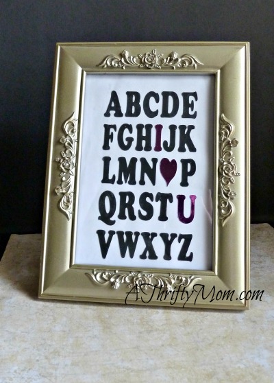 simple alphabet ~ Say I love you with easy to make art, #art, #Mother'sday, #valentine'sday, #easygifts,  #love, #thriftygifts,#mother'sdaygifts