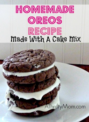 DIY Homemade Oreo Recipe from a cake mix, quick and easy recipe that your family will love #Oreos, #Recipe, #CakeMix