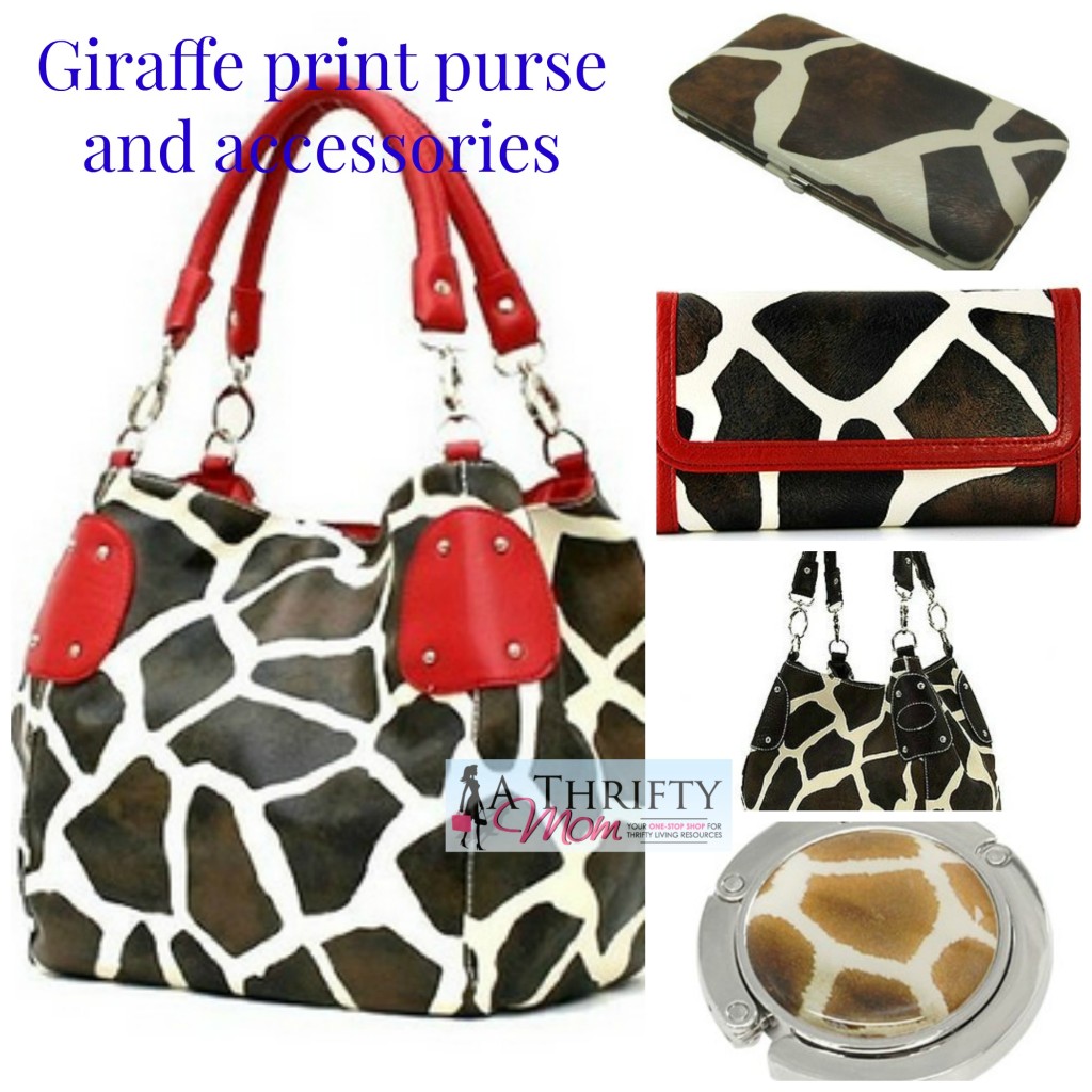 Giraffe print purse and accesories