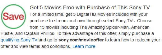 Sony 5 Free Movies