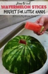 Watermelon sticks, perfect for little hands.  A finger food perfect for picnics or potlucks #Watermelon, #KitchenTips, #Summer, #Food, #CleanEating, #DIY