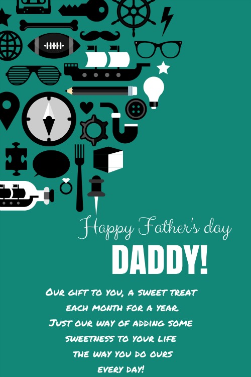 free father's day printable, #freeprintable, #fathersday, #thriftygift, #thriftygiftidea, #fathersdaygift, #teal, #giftsfordad, #printable, #sweettreats
