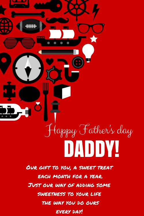 free father's day printable, #freeprintable, #fathersday, #thriftygift, #thriftygiftidea, #red, #fathersdaygift, #giftsfordad, #printable, #sweettreats