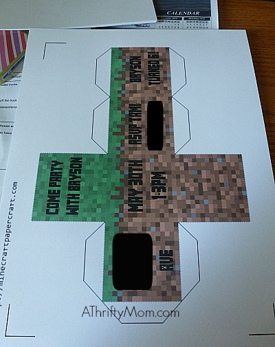 minecraft party invitations, #minecraft, #party, #minecraftparty, #invitations, #thriftyparty, #3d, #thriftyinviations, #papercrafting, #easypartytips