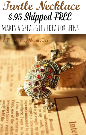 turtle necklace under a dollar shipped FREE, makes a great gift idea for tweens or teens #Amazon,#Fashion