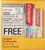 Colgate toothpast at Walgreens starting 6-15
