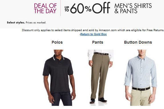 Deal of the Day Mens Shirts and Pants