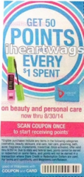 Get 50 points for every $1 spent on Beauty and personal crae