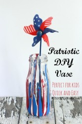 July 4th crafts, Drip Paint Vase, perfect for kids or teens. DIY Red, White and Blue Vase #DIY, #Crafts ,