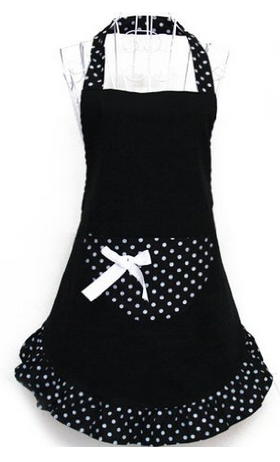 Womens FAncy Black and White Apron