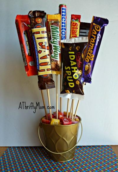easy candy bouquet, #easygift, #thriftygift, #candybars, #fathersdaygiftideas, #fathersday, #candygifts, #easygiftideas, #candybouquet, #candybarbouquet