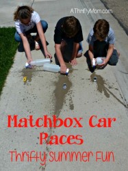 matchbox car races, thrifty summer fun, #summer, #water, #cars, #matchboxcarraces, #waterplay, #squirtbottle, #thriftysummerfun, #boredombusters