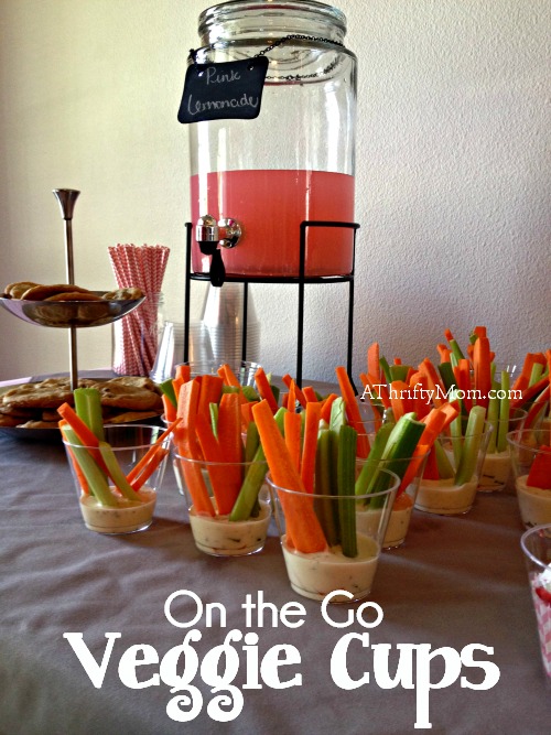 On the Go Veggie Cups ~ finger food made simple #Party #Picnic