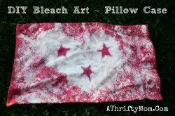 DIY Bleach Art Pillow Case, quick and easy craft project.  Perfect for teens or tweens #Bleach, #Craft, #DIY