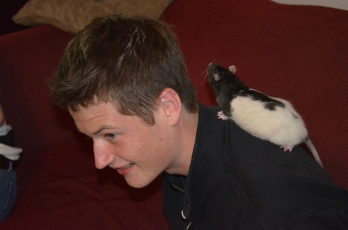 Johann with a pet rat