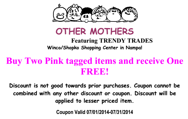 other mothers July coupon 2014