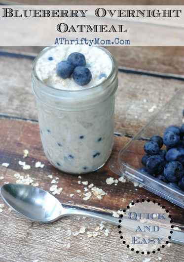 Blueberry Overnight Oatmeal Recipe, Quick and easy healthy meal ideas #Oatmeal, #Blueberry, Greek Yogurt Recipes