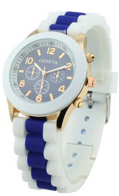 Geneva 2 tone watch blue