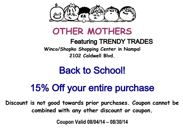Other Mothers August back to school coupon