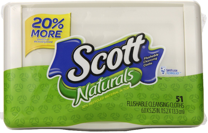 Scott Naturals Flushable Wipes
