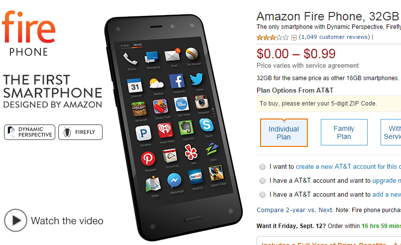 Amazon Fire Phone 99cents