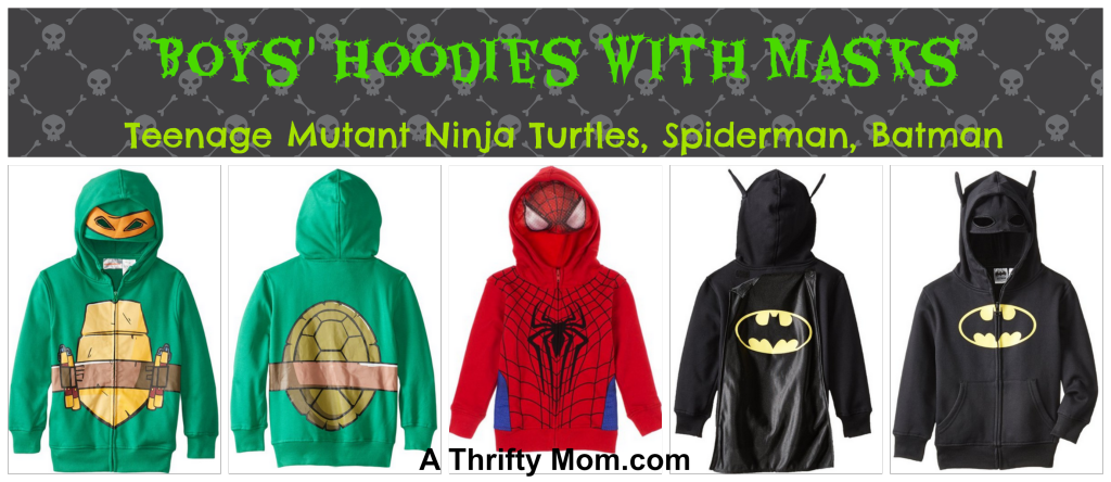 Boys' Hoodies with Masks #BoysClothing #TMNT #Batman #Spiderman
