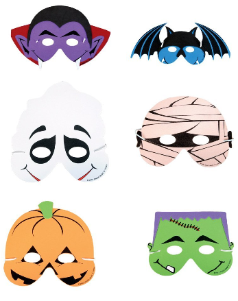 Halloween Party Favors- Foam Halloween Monster Masks 12pk