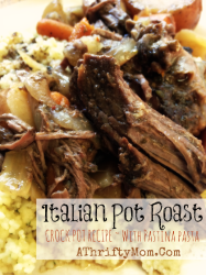 Italian Pot Roast with Pastina, made in the crock pot #CrockPot, #Beef, #Recipes