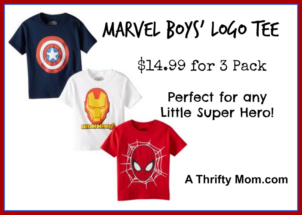 Marvel Boy's Logo Tee 3 Pack Low as $5 Each!  #BoysClothing