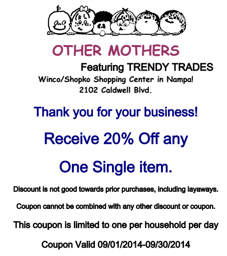 Other Mothers Sept coupon 20 percent off
