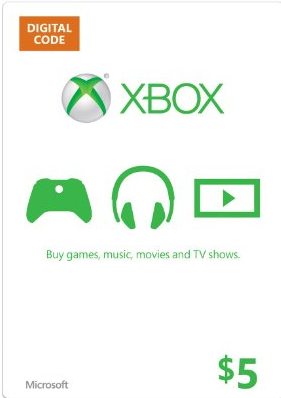 Xbox Online game code gift card