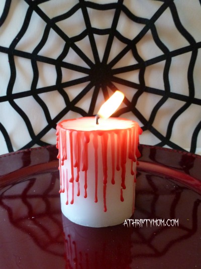 spooky, Halloween candle, #candle, #halloween, #spooky, #bloody, #crafts, #thriftycrafts, #holidaydecorations, #thriftydecorating, #holidaydecorating