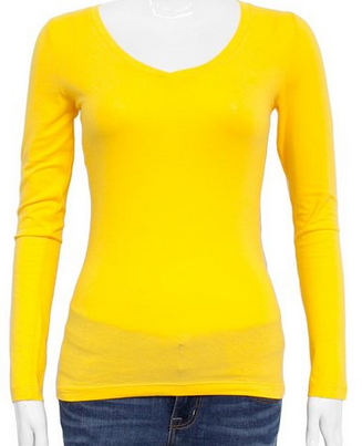 yellow long sleeve shirt