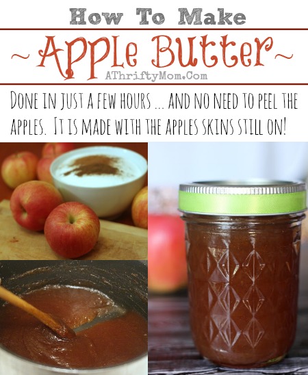FAST Apple Butter Recipe (made with Apple Peels still on) #AppleButter, #Recipe