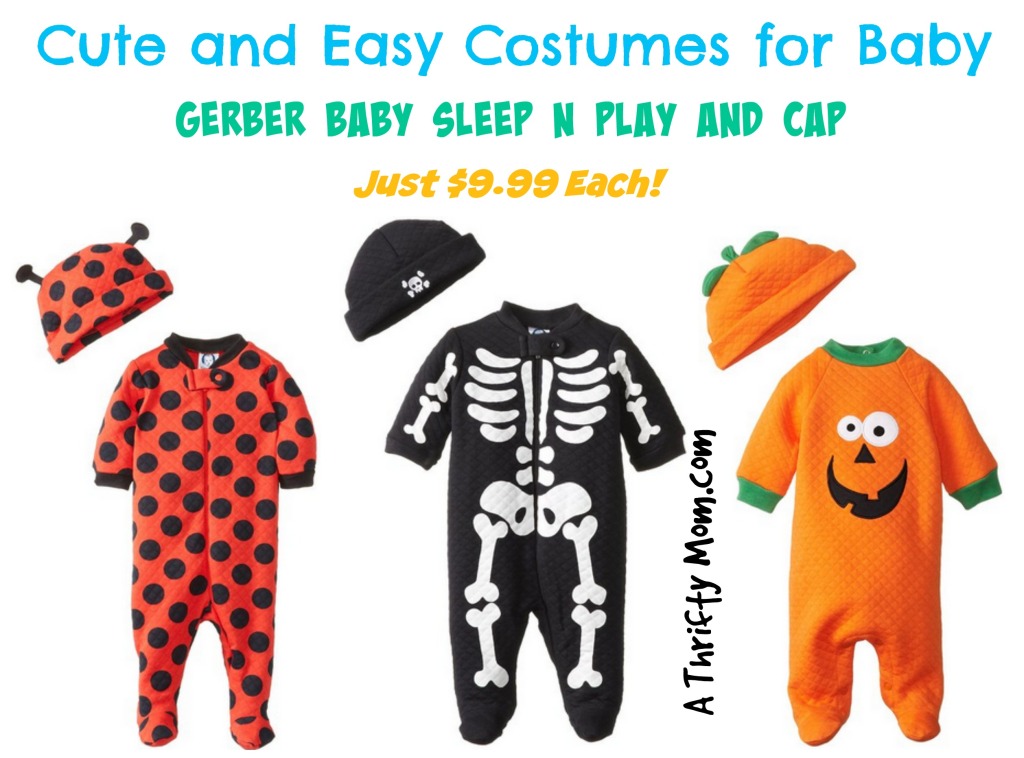 Cute and Easy Costumes for Baby - Gerber Baby Sleep N Play and Cap Ony $9.99 Each #CostumesForBaby #LastMinuteCostumes #EasyCostumes