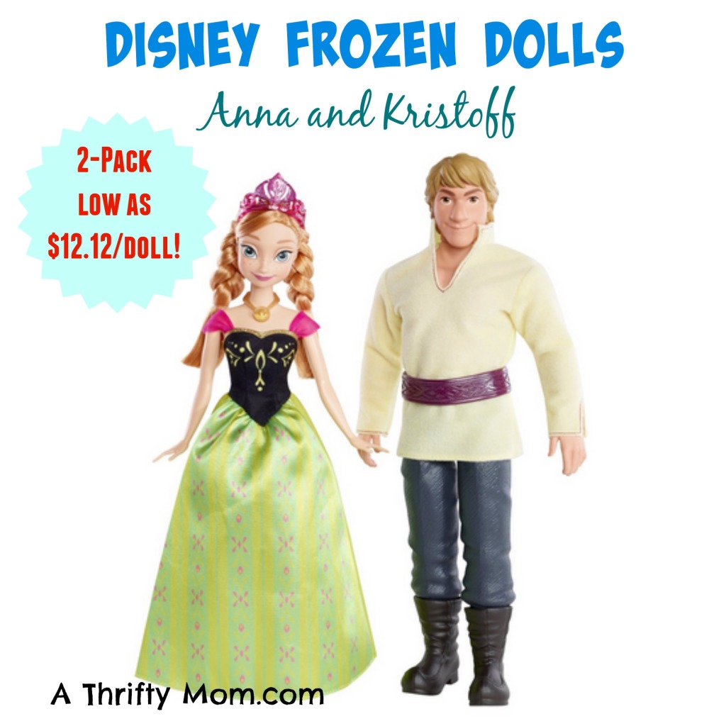 Disney Frozen Dolls - Anna and Kristoff - 2-Pack low as $12.12 each doll! #FrozenGiftIdeas #GiftsForKids