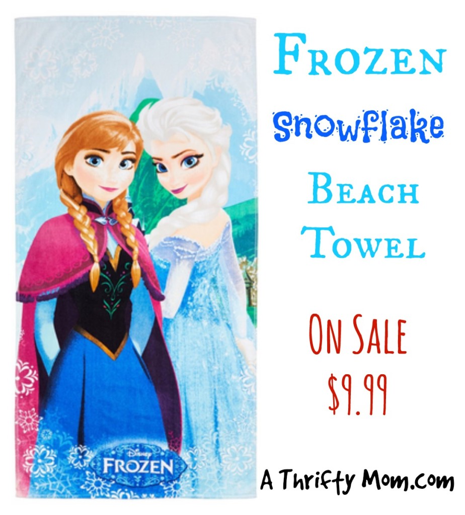 Disney Frozen Snowflake Beach Towel On Sale for $9.99 #Frozen #GiftsForKids