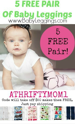 FREE Baby Leggings at BabyLeggings.com with coupon code ATHRIFTYMOM1, just pay shipping. WOW such a great deal, gift idea girl