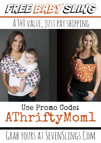 FREE baby sling, from sevenslings.com. Promo code ATHRIFTYMOM1 Such an awesome FREEBIE just pay shipping #Gift #Baby #Free #BabySling
