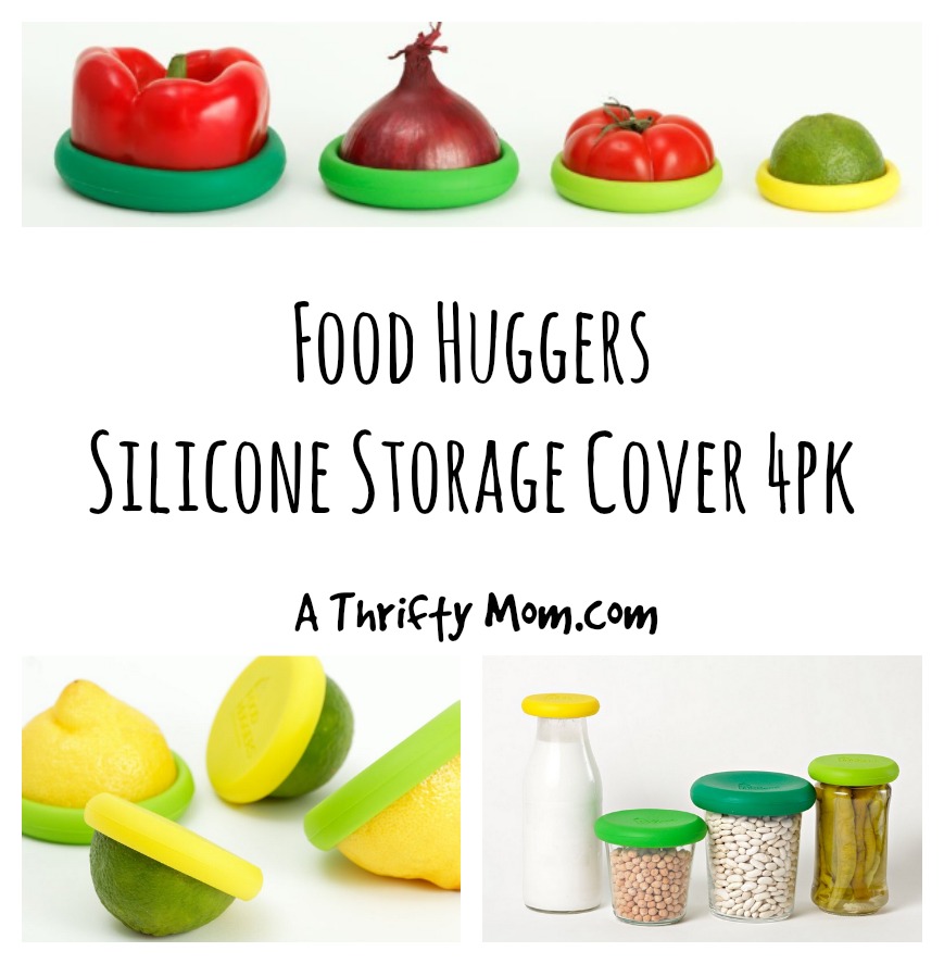 Food Huggers Silicone Storage Covers 4 Pk ~ Great way to store fruits and veggies. Fits on cans and jars!