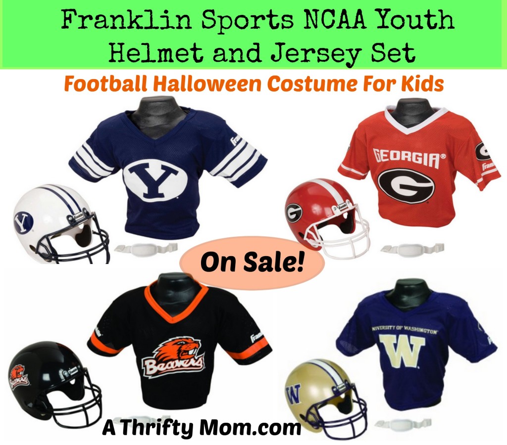 Franklin Sports NCAA Youth Helmet and Jersey Set On Sale - Over 50 Teams to Choose From! #HalloweenSportsCostumes #FootballCostume