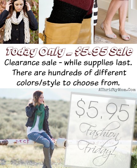Friday Fashion sale, today only fashion item boots, shoes, scarves, necklaces, earrings and more all on sale shipped FREE
