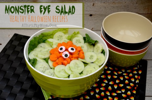 Healthy Halloween Recipes, Monster Eye Salad, Easy Halloween Recipes, Halloween treats