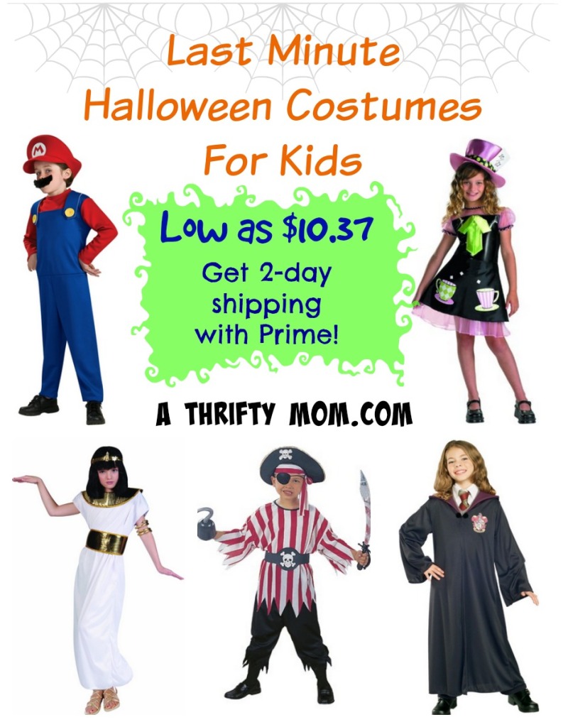 Last Minute Halloween Costumes for Kids low as $10.37 Get FREE 2-Day Shipping with Prime! #CostumeIdeasForKids #Halloween