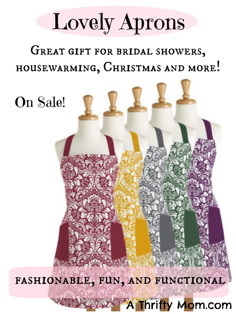 Lovely Damask Aprons On Sale - Fashionable, Fun, and Functional - Great Gift Idea for Christmas, Bridal Showers, Housewarming and more!