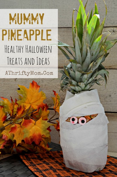 Mummy Pineapple healthy Halloween treats and ideas #Halloween, #Healthy,