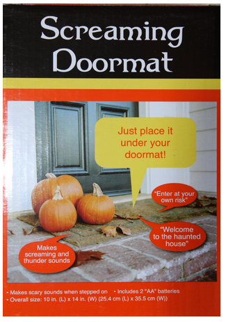 Screaming Doormat - Pressure Sensitive, Just place it under your door mat. Makes Spooky Halloween Sounds When Stepped On ~ Great for Party Guests and Trick or Treaters!